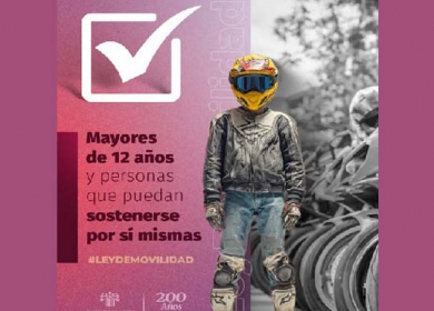 Por tu seguridad, ahora las y los menores de 12 años, así como las personas imposibilitadas para sostenerse por sí mismas no pueden viajar en motocicleta.